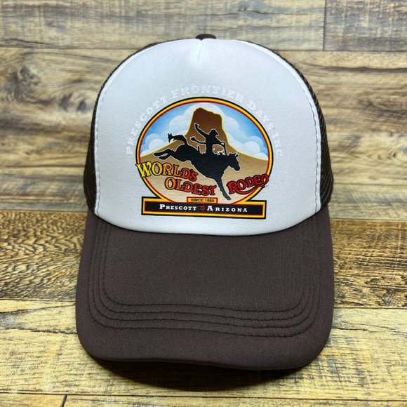 Prescott Frontier Days Rodeo Brown Snapback Cowboy Country Bull Riding Ball Cap - Picture 2 of 8